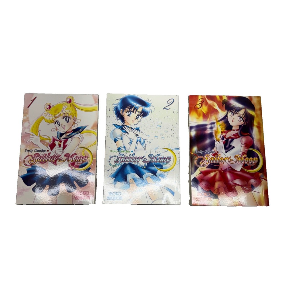 Pretty Guardian Sailor Moon Lot Vol 1, 2 & 3 English Naoko Takeuchi